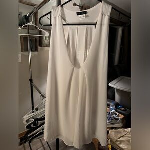 White dressy, super flowy tank.